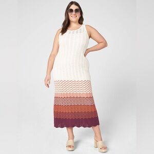 NWT. Lane Bryant 22/24 Eco-Friendly Chevron Stripe Sweater Dress.